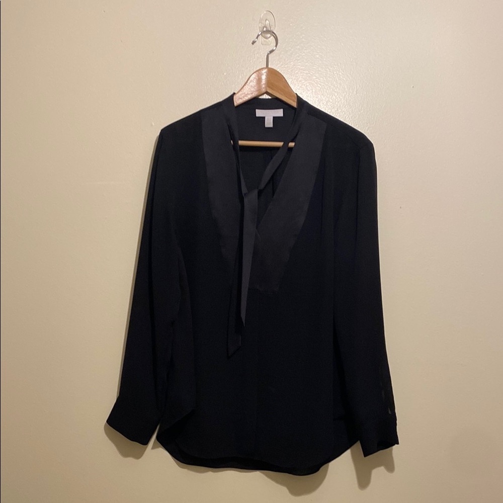 WHITE LABEL THE WHITE COMPANY Elegant Black Button Down Women's Blouse . Size 12